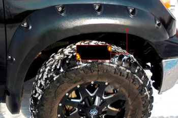 Расширитель арки RA (вылет 80 мм, передний правый) Toyota Tundra  XK50 (2007-2013) дорестайлинг, 1-ый рестайлинг (Поверхность шагрень)