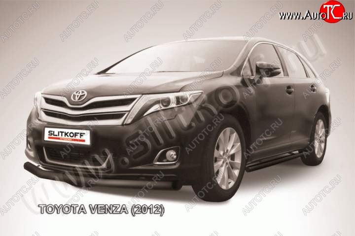 10 299 р. Защита переднего бампер d76 Slitkoff  Toyota Venza  GV10 (2012-2016) рестайлинг (Цвет: серебристый)  с доставкой в г. Майкоп