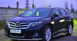 16 949 р. Защита переднего бампера (2 трубы Ø42 мм) SLITKOFF Toyota Venza GV10 рестайлинг (2012-2016) (нержавейка полированная)  с доставкой в г. Майкоп. Увеличить фотографию 3