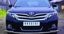 Защита переднего бампера (2 трубы Ø42 мм) SLITKOFF Toyota Venza  GV10 (2012-2016) рестайлинг (нержавейка полированная)