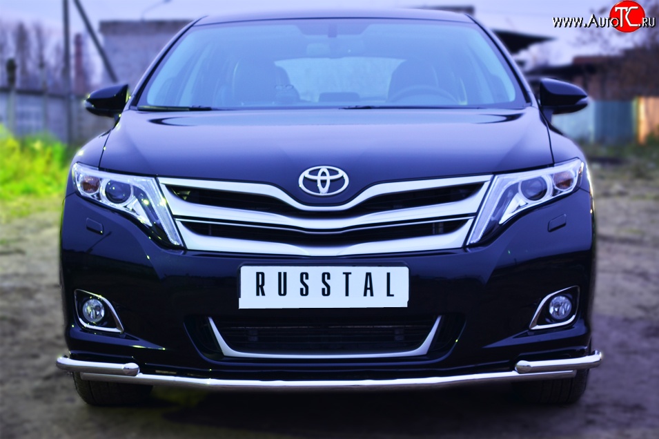 16 949 р. Защита переднего бампера (2 трубы Ø42 мм) SLITKOFF Toyota Venza GV10 рестайлинг (2012-2016) (нержавейка полированная)  с доставкой в г. Майкоп