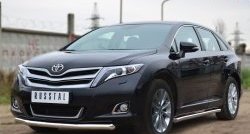 13 649 р. Одинарная защита переднего бампера диаметром 57 мм SLITKOFF Toyota Venza GV10 рестайлинг (2012-2016) (нержавейка полированная)  с доставкой в г. Майкоп. Увеличить фотографию 4