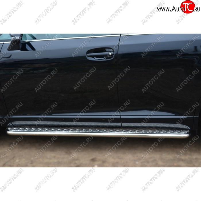 22 999 р. Порожки для ног (Ø42) SLITKOFF Toyota Venza GV10 рестайлинг (2012-2016) (лист - алюминий, профиль - сталь)  с доставкой в г. Майкоп