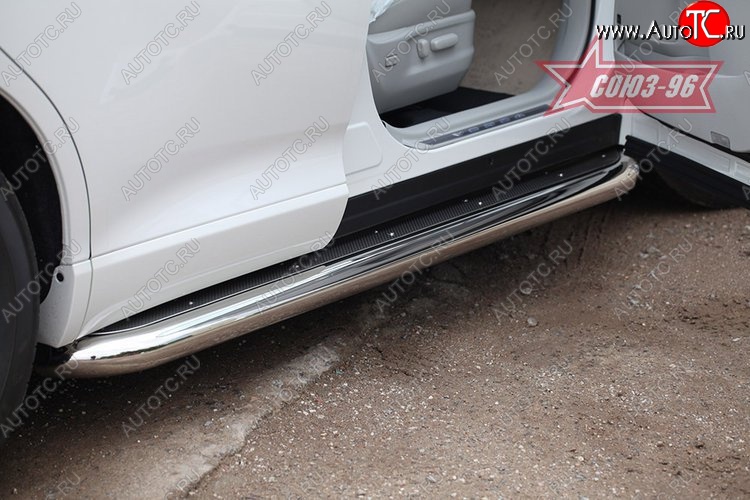 24 839 р. Защита порогов с листом Souz-96 (d76). Toyota Venza GV10 дорестайлинг (2008-2012)  с доставкой в г. Майкоп
