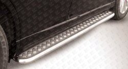 Широкая защита порогов с трубой диаметром 57 мм Slitkoff Toyota Venza  GV10 (2012-2016) рестайлинг