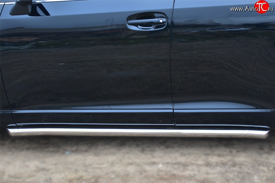 70 999 р. Защита порогов из круглой трубы диаметром 63 мм Russtal Toyota Venza GV10 рестайлинг (2012-2016) (Защита порогов с со скосами на торцах (вариант 1))  с доставкой в г. Майкоп