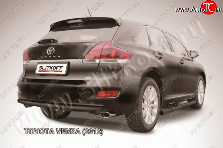 7 999 р. Защита задняя Slitkoff  Toyota Venza  GV10 (2012-2016) рестайлинг (Цвет: серебристый)  с доставкой в г. Майкоп