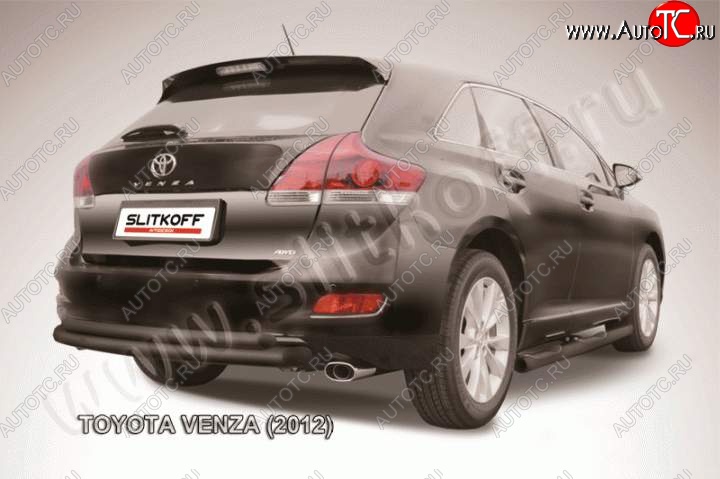10 349 р. Защита задняя Slitkoff  Toyota Venza  GV10 (2012-2016) рестайлинг (Цвет: серебристый)  с доставкой в г. Майкоп