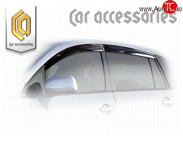 1 999 р. Комплект дефлекторов окон CA-Plastic  Toyota Verso  R20 (2009-2012) дорестайлинг (Classic полупрозрачный, Без хром.молдинга, Крепление скотч)  с доставкой в г. Майкоп