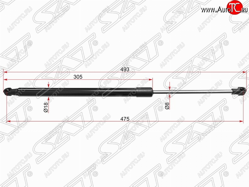 659 р. Газовый упор крышки багажника SAT Toyota Verso R20 дорестайлинг (2009-2012)  с доставкой в г. Майкоп