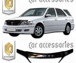 2 399 р. Дефлектор капота CA-Plastic exclusive  Toyota Vista Ardeo  V50 (2000-2003) рестайлинг универсал (серия Classic черный, Без надписи)  с доставкой в г. Майкоп. Увеличить фотографию 2