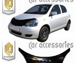 2 599 р. Дефлектор капота CA-Plastic exclusive  Toyota Vitz  XP10 (1999-2005) хэтчбэк 3 дв. дорестайлинг, хэтчбэк 3 дв. рестайлинг, хэтчбэк 5 дв. рестайлинг (серия Classic черный, Без надписи)  с доставкой в г. Майкоп. Увеличить фотографию 2