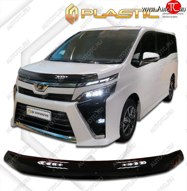 2 079 р. Дефлектор капота CA-Plastic Toyota Voxy минивэн R80 дорестайлинг (2014-2017) (черный, без надписи)  с доставкой в г. Майкоп