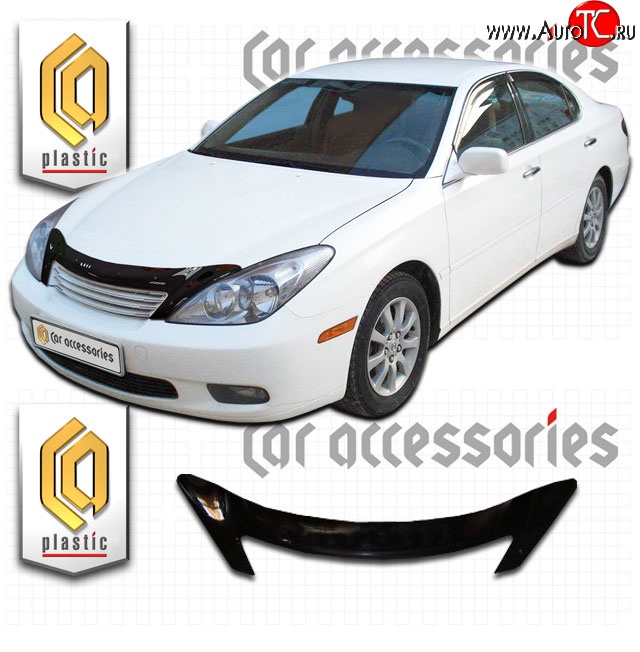2 079 р. Дефлектор капота CA-Plastic  Toyota Windom (2001-2006) (Classic черный, Без надписи)  с доставкой в г. Майкоп