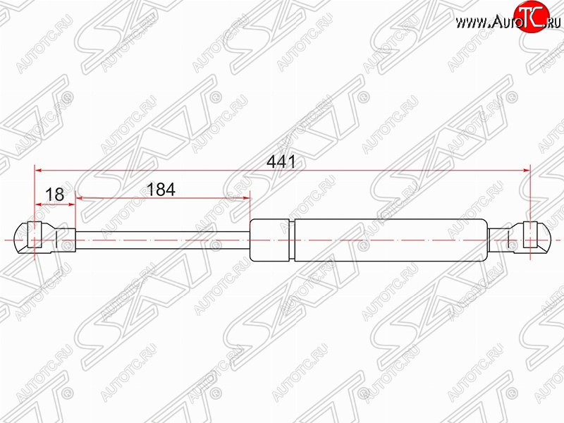 879 р. Газовый упор крышки багажника SAT Toyota Wish XE10 дорестайлинг (2003-2005)  с доставкой в г. Майкоп