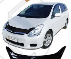 2 199 р. Дефлектор капота CA-Plastic  Toyota Wish  XE10 (2003-2005) дорестайлинг (серия Classic черный, Без надписи)  с доставкой в г. Майкоп. Увеличить фотографию 2