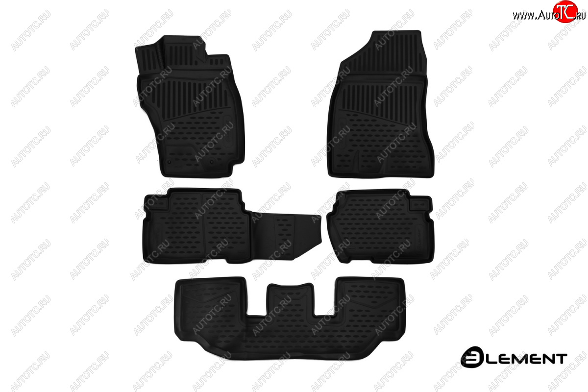 4 999 р. Комплект 3D ковриков салона правый руль Element (полиуретан) Toyota Wish XE20 дорестайлинг (2009-2012) (Черные)  с доставкой в г. Майкоп