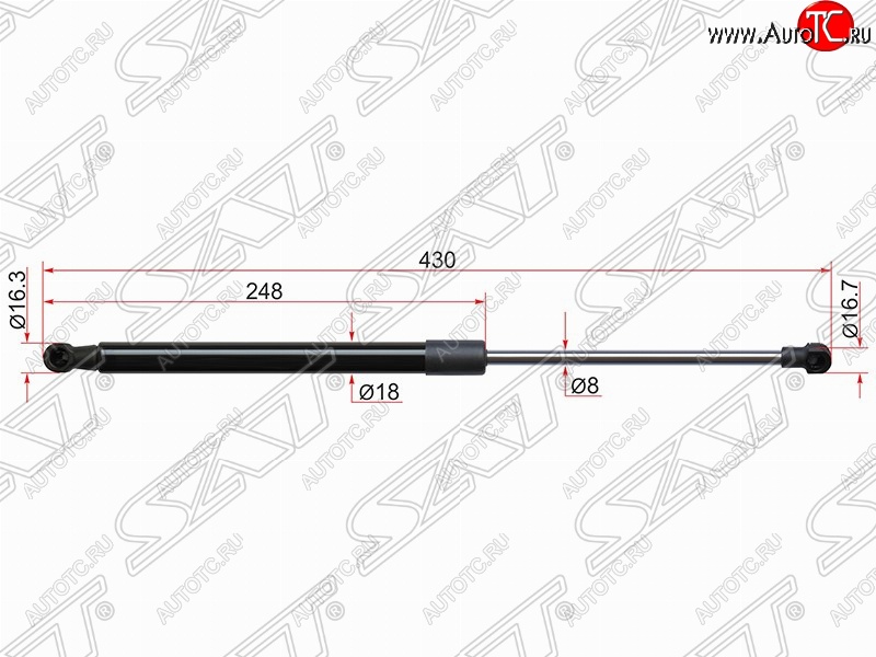 519 р. Газовый упор крышки багажника SAT  Toyota Yaris  XP130 (2010-2014) хэтчбэк 5 дв. дорестайлинг  с доставкой в г. Майкоп