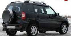5 299 р. Рейлинги АПС L  Chevrolet Niva  2123 (2002-2008), Лада 2123 (Нива Шевроле) (2002-2008) (Башмак черный, рейлинг серый)  с доставкой в г. Майкоп. Увеличить фотографию 4