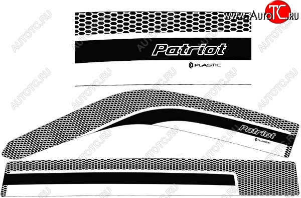 2 299 р. Дефлектора окон CA-Plastic  Уаз Патриот ( 3163 5-дв.,  3163 5 дв.) (2014-2025) 1-ый рестайлинг, 2-ой рестайлинг (Серия Art белая, Без хром.молдинга)  с доставкой в г. Майкоп