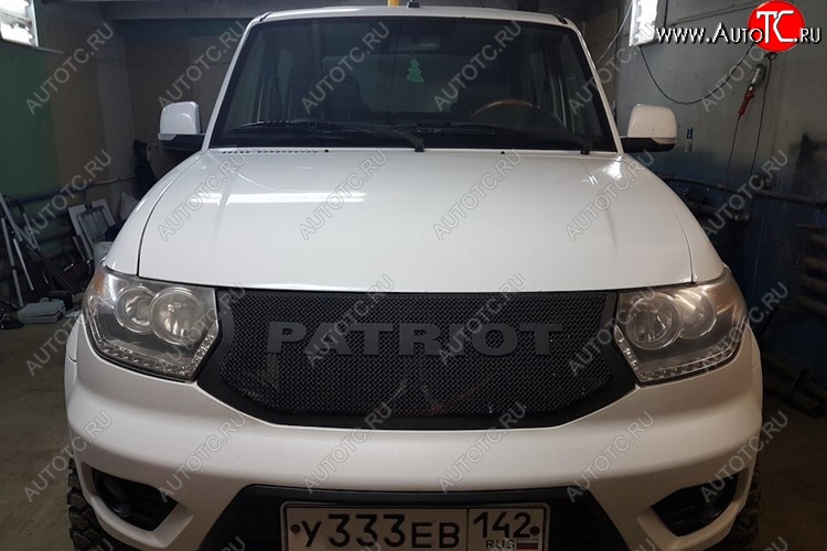 8 499 р. Решетка радиатора CrTuning - Чёрный БРУТ Уаз Патриот 23632 1 рестайлинг пикап (2014-2016) (Без надписи PATRIOT)  с доставкой в г. Майкоп