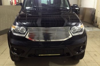 10 099 р. Решетка радиатора CrTuning Ламель Уаз Патриот 23632 2-ой рестайлинг пикап (2016-2025) (Без защиты фар)  с доставкой в г. Майкоп. Увеличить фотографию 3