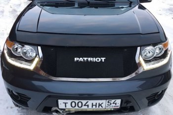 12 499 р. Решетка радиатора CrTuning Уаз Патриот 23632 2-ой рестайлинг пикап (2016-2025) (Сетка черная, С надписью PATRIOT)  с доставкой в г. Майкоп. Увеличить фотографию 4