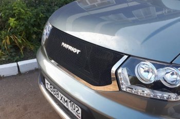 12 499 р. Решетка радиатора CrTuning Уаз Патриот 23632 2-ой рестайлинг пикап (2016-2025) (Сетка черная, С надписью PATRIOT)  с доставкой в г. Майкоп. Увеличить фотографию 6