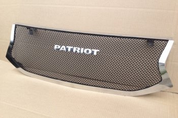 12 499 р. Решетка радиатора CrTuning Уаз Патриот 23632 2-ой рестайлинг пикап (2016-2025) (Сетка черная, С надписью PATRIOT)  с доставкой в г. Майкоп. Увеличить фотографию 2