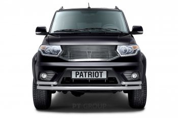 12 299 р. Решетка радиатора Petroil Tuning Уаз Патриот 23632 дорестайлинг пикап (2008-2014) (Нержавеющая полированная сталь)  с доставкой в г. Майкоп. Увеличить фотографию 6