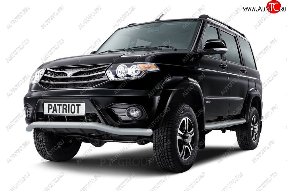 6 999 р. Защита переднего бампера Petroil Tuning (d63, волна) Уаз Патриот 23632 1 рестайлинг пикап (2014-2016) (Черный (Шагрень))  с доставкой в г. Майкоп