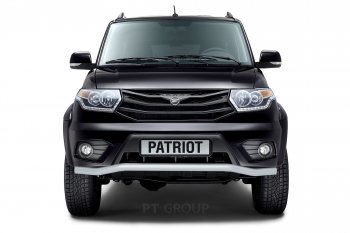 6 999 р. Защита переднего бампера Petroil Tuning (d63, волна) Уаз Патриот 23632 1 рестайлинг пикап (2014-2016) (Черный (Шагрень))  с доставкой в г. Майкоп. Увеличить фотографию 2