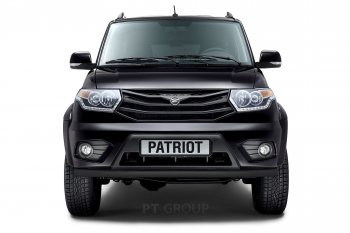 5 999 р. Защита переднего бампера одинарная из трубы d63 мм Petroil Tuning Уаз Патриот 23632 1 рестайлинг пикап (2014-2016) (Черный (Шагрень))  с доставкой в г. Майкоп. Увеличить фотографию 3