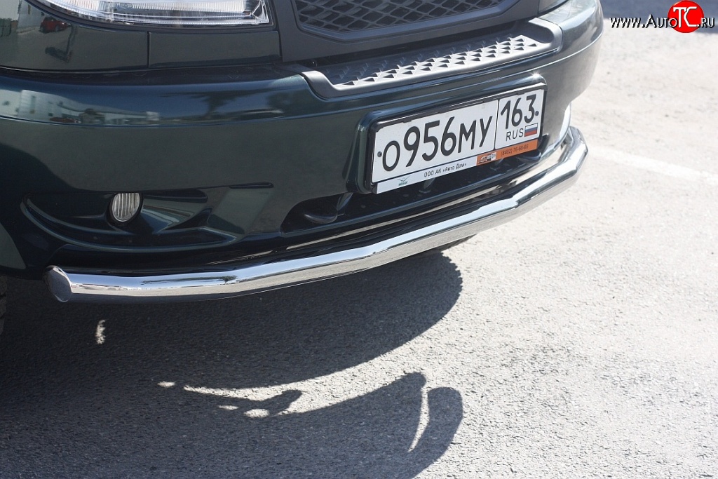 5 249 р. Одинарная защита переднего бампера диаметром 63 мм Petroil Tuning Уаз Патриот 3163 5 дв. дорестайлинг (2005-2013)  с доставкой в г. Майкоп