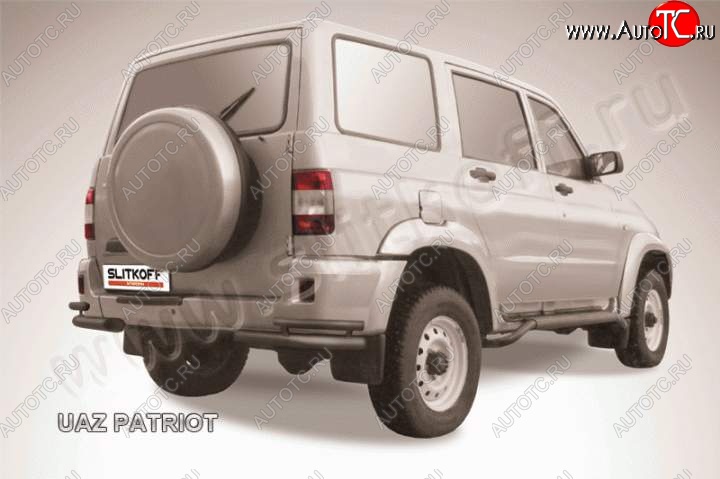 5 249 р. Уголки d57+d42 двойные Уаз Патриот 3163 5 дв. дорестайлинг (2005-2013) (Цвет: серебристый)  с доставкой в г. Майкоп