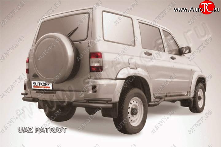 6 399 р. Уголки d76+d42 двойные Уаз Патриот 3163 5 дв. дорестайлинг (2005-2013) (Цвет: серебристый)  с доставкой в г. Майкоп