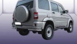 Защита заднего бампера из двойных боковых уголков с диаметром труб 76 и 42 мм Slitkoff Уаз Патриот  3163 5 дв. (2005-2013) дорестайлинг