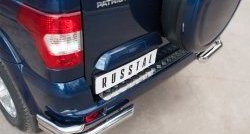 12 999 р. Защита заднего бампера (2 трубы Ø63 и 42 мм уголки, нержавейка) SLITKOFF  Уаз Патриот ( 3163 5-дв.,  3163 5 дв.) (2014-2025) 1-ый рестайлинг, 2-ой рестайлинг  с доставкой в г. Майкоп. Увеличить фотографию 2