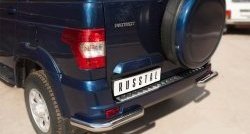 11 999 р. Защита заднего бампера (Ø63 мм уголки, нержавейка) SLITKOFF  Уаз Патриот ( 3163 5-дв.,  3163 5 дв.) (2014-2025) 1-ый рестайлинг, 2-ой рестайлинг  с доставкой в г. Майкоп. Увеличить фотографию 2