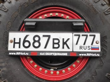 80 999 р. Бампер задний силовой РИФ (стандарт) Уаз Патриот 23632 1 рестайлинг пикап (2014-2016) (С квадратом под фаркоп, калиткой и фонарями)  с доставкой в г. Майкоп. Увеличить фотографию 5