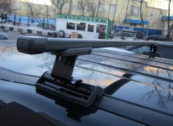 3 049 р. Багажник универсальный на крышу INTER С-15 (на крышу с винтовым соединением предусмотренным автопроизводителем) Mercedes-Benz Citan W415 (2012-2019) (Поперечины стальные (1400 мм, без обтекателя опор))  с доставкой в г. Майкоп. Увеличить фотографию 3
