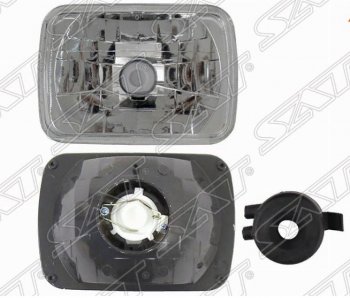 Дополнительная фара SAT (H4, 7 дюймов) Nissan Qashqai 2 J11 дорестайлинг (2013-2019) (Хрустальная (прямоугольная))