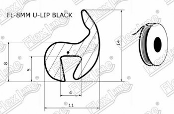 197 р. Универсальный уплотнитель FlexLine (жесткий профиль 8 mm U-LIP, 1 погонный метр) Opel Astra H универсал рестайлинг (2007-2015)  с доставкой в г. Майкоп. Увеличить фотографию 2