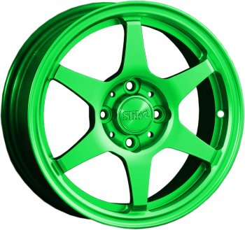 Кованый диск Slik Classik 6x14 (RAL 6038 ярко зеленый)  (Цвет: RAL 6038 ярко зеленый)