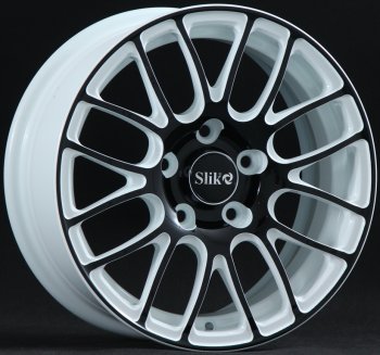 Кованый диск Slik Classik 6.5x15 (Белый глянец с черной лицевой поверхностью)  (Цвет: Белый глянец с черной лицевой поверхностью)