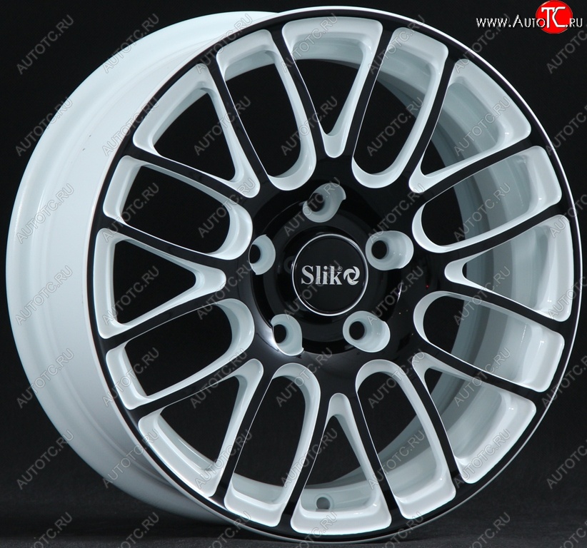 11 899 р. Кованый диск Slik Classik 6.5x15 (Белый глянец с черной лицевой поверхностью)   (Цвет: Белый глянец с черной лицевой поверхностью)  с доставкой в г. Майкоп