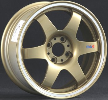 Кованый диск Slik Classik 6x15,5 (Золотой с полированым ободом) 6.5x15/4-5x98-120 D54.1-72.6  (Цвет: Золотой с полированным ободом)