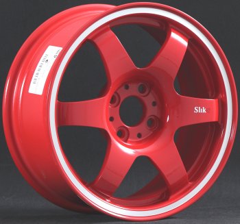 Кованый диск Slik Classik 6x15,5 (Красный с полированым ободом) 6.5x15/4-5x98-120 D54.1-72.6  (Цвет: Красный с полированным ободом)