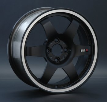 Кованый диск Slik Classik 6x15,5 (Черный глянцевый с полированым ободом) 6.5x15/4-5x98-120 D54.1-72.6  (Цвет: Черный глянцевый с полированным ободом)