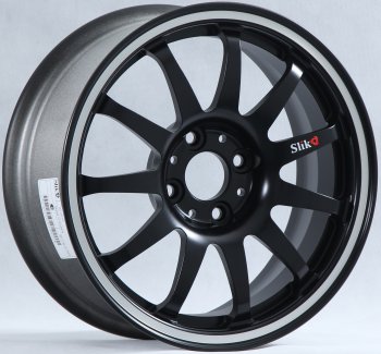 Кованый диск Slik Classik 6.5x15 (Черный глянцевый с полированым ободом)  (Цвет: Черный глянцевый с полированным ободом)
